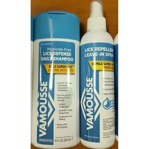 **NEW** Vamousse Lice Defense Shampoo & Leave in Spray Unscented for Family Use